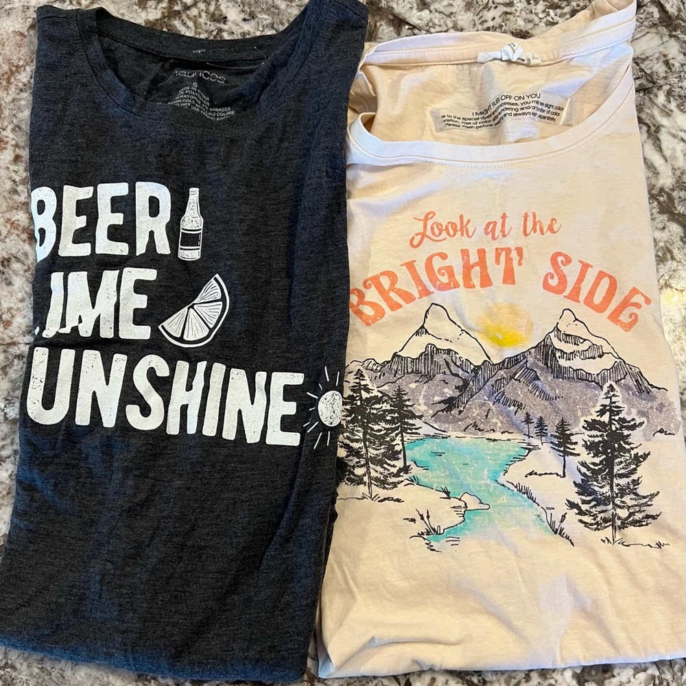 2 NEW Small Maurice's Tee Basic shirts Lot Bundle Short Sleeve black summer spri